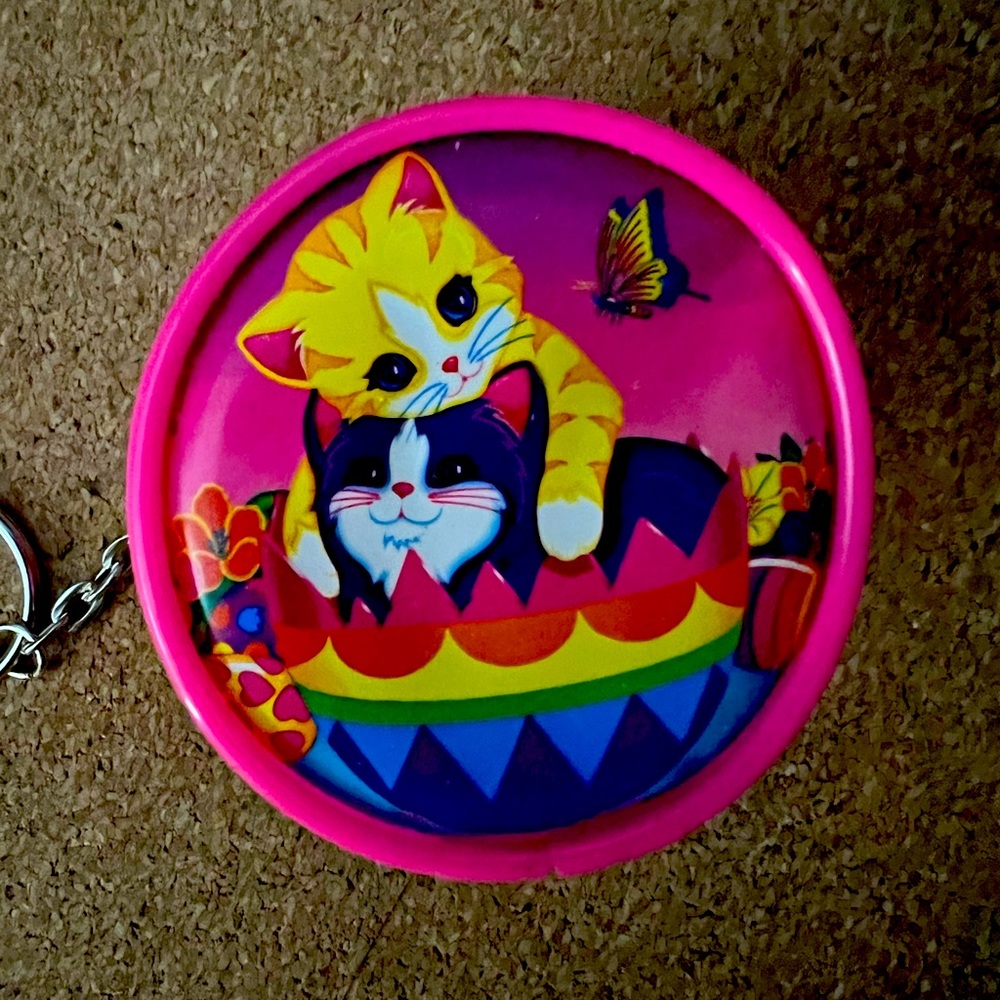 Lisa Frank cats & easter eggs vintage coin purse